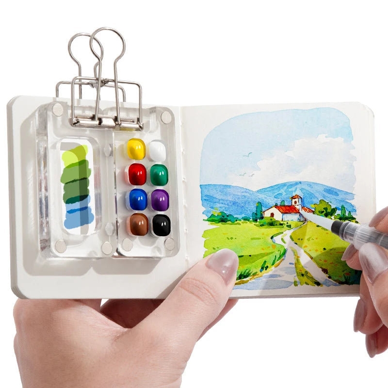 Travel Watercolor Palette Set – Mini Pocket Artist Painting Kit