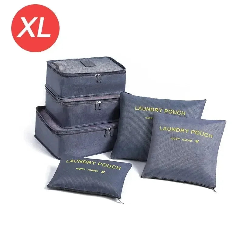 Home Travel 6-piece Clothing Storage and Organizing Bag Thickened Cosmetics Storage Bag Foldable Business Travel Storage Bag Zpaxo XL-Grey