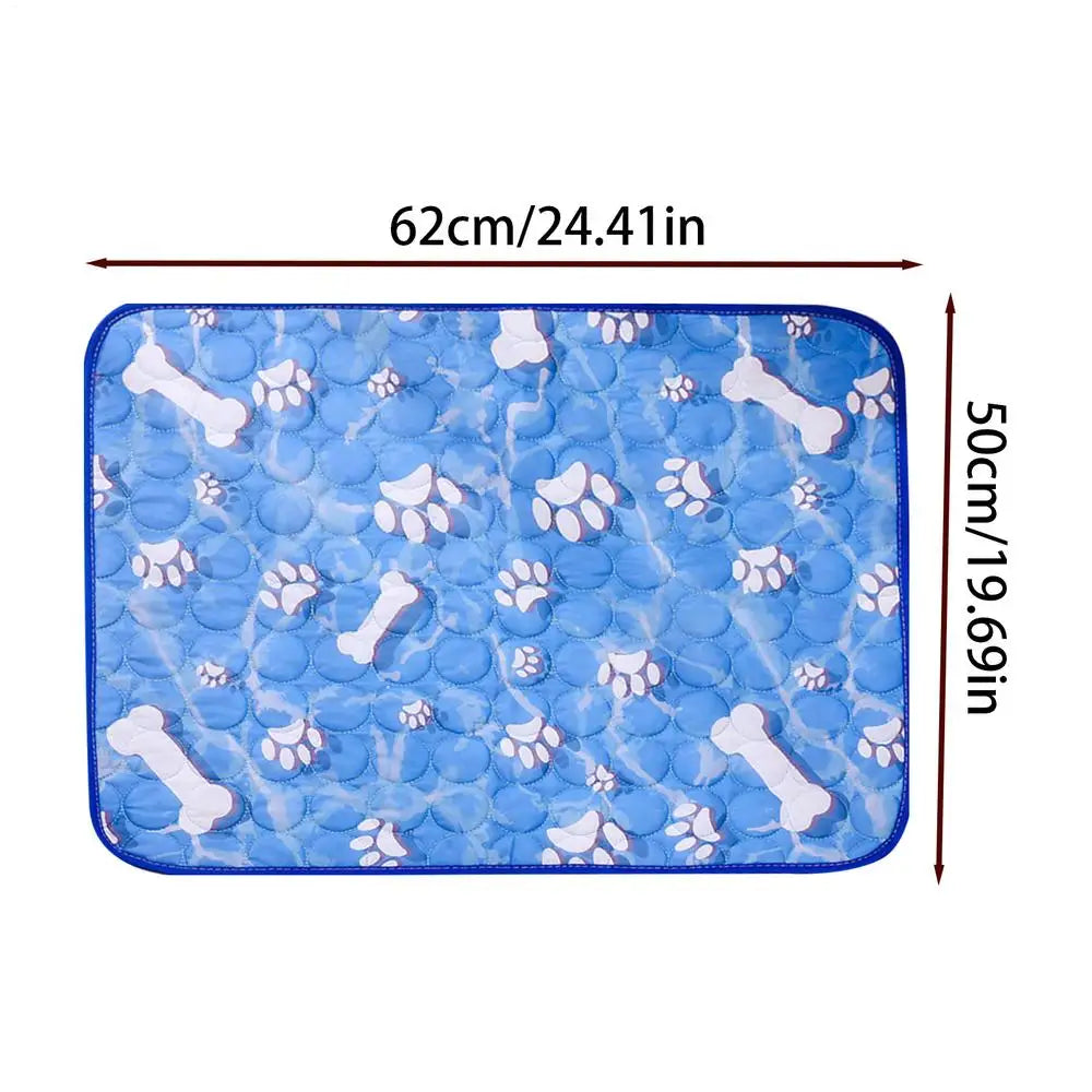 Dog Cooling Pad Non-slip Washable Portable Waterproof Bed Bone Pattern Dog Cooling Mat Outdoor For Indoor Outdoor Crate Kennel Zpaxo 60X50cm China Mainland