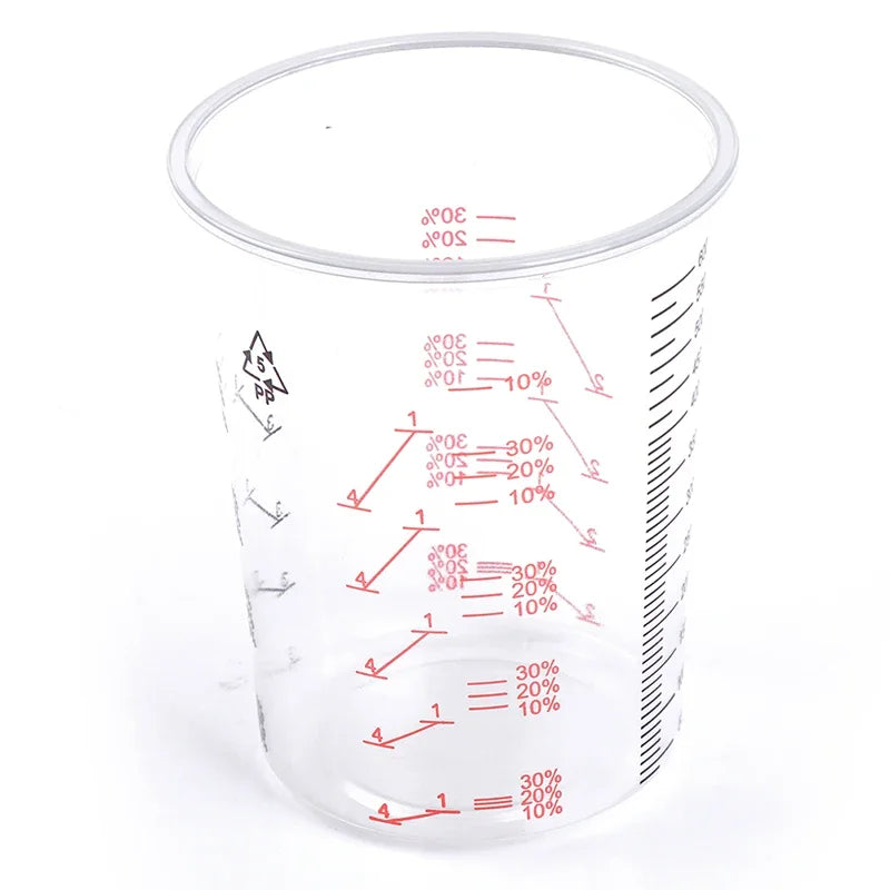 10Pcs 600ml Plastic Paint Mixing Cups Mixing Pot Paint Mixing Calibrated Cup Zpaxo