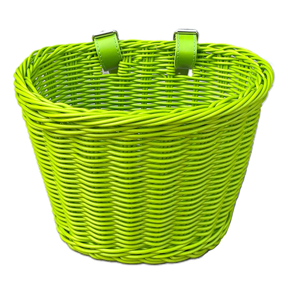 Rainbow Bicycle Basket+bell+tassel+stickers Kid Front Handlebar Zpaxo Green