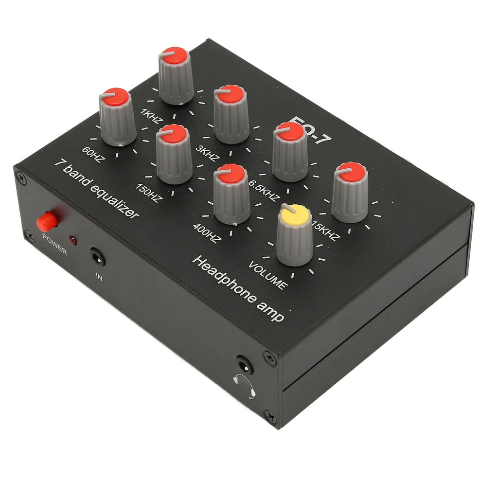 7 Band Sound Equalizer RCA Output Input 12dB Bass Adjustment Dual