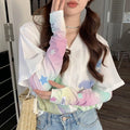 Ice Silk Arm Sleeves Floral Printed Cool Muff Sun Protection Covers Zpaxo star 2pcs