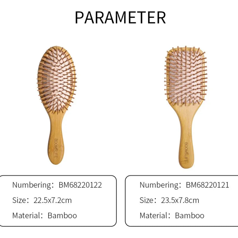 BOOMSLIFE Personalized Bamboo Wide Tooth Hair Comb & Scalp Brush Bamboo Hair Comb Zpaxo