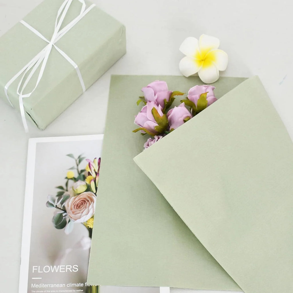 50-Sheet Sage Green Tissue Paper for Gift Wrapping & Bouquets