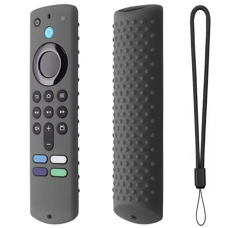 Anti Slip Silicone Case Waterproof Cover for Fire TVStick 4K 2023 Remote Control Case Prevent Slipping, Easy to Clean Zpaxo dark gray CN