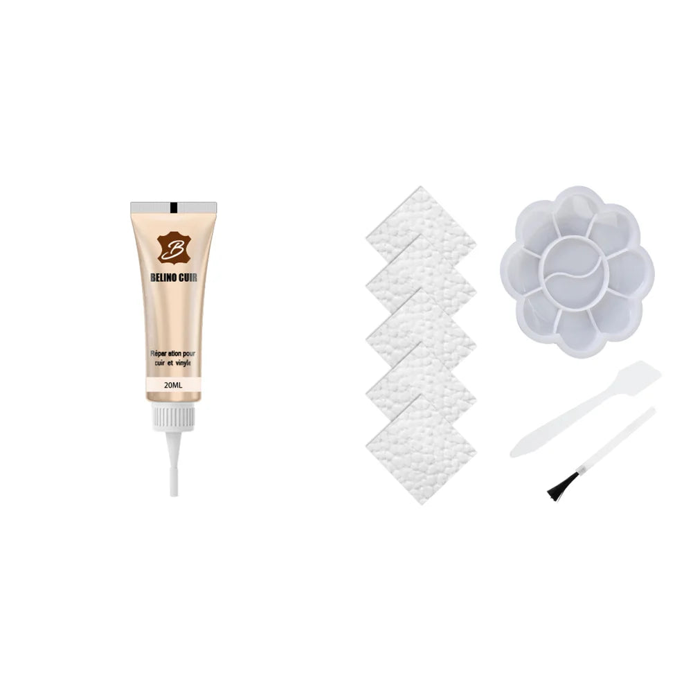 Car Auto Leather Filler Repair Cream Seats Sofa Scratch Restoration Zpaxo Beige with Palette