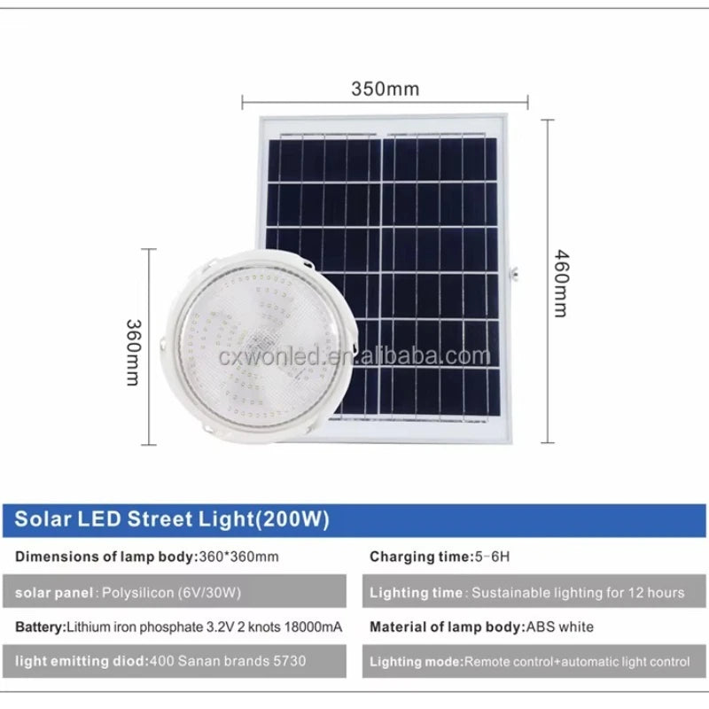 100W 200W 300W Solar Lights 1000Lumen Outdoor Indoor Home Intelligent Zpaxo