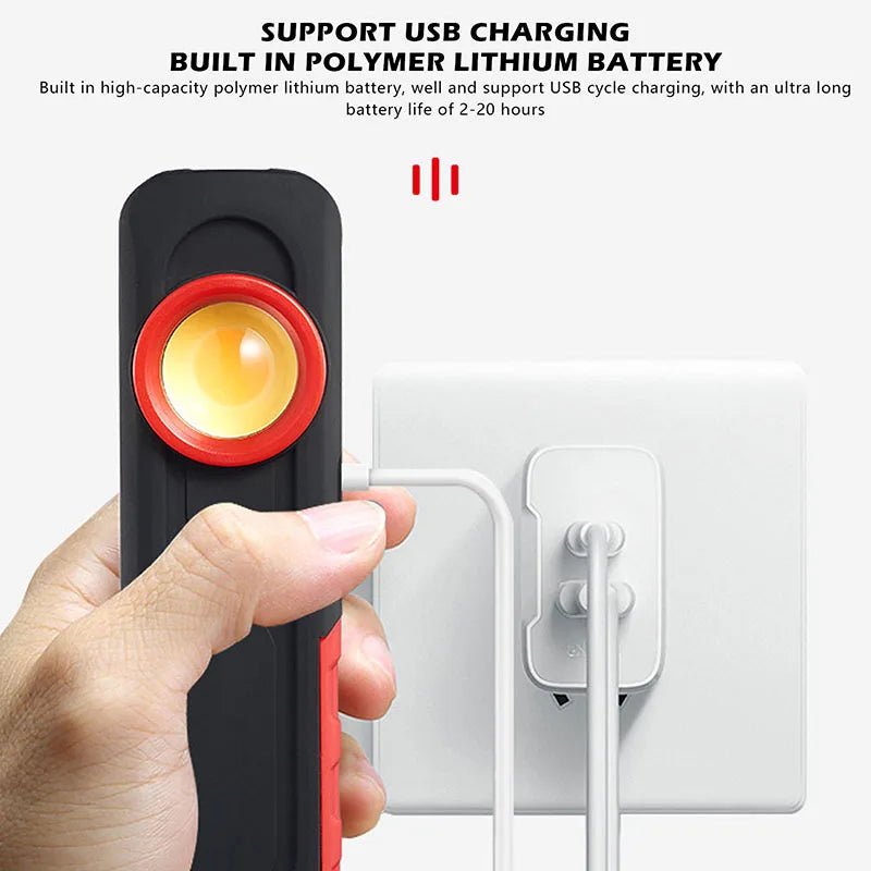 Pocketman COB+LED Rechargeable Work Light | 3-Color Temp, Magnetic