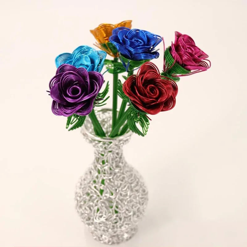 Aluminum Wire Eternal Rose Decoration Creative Love Artificial Flower