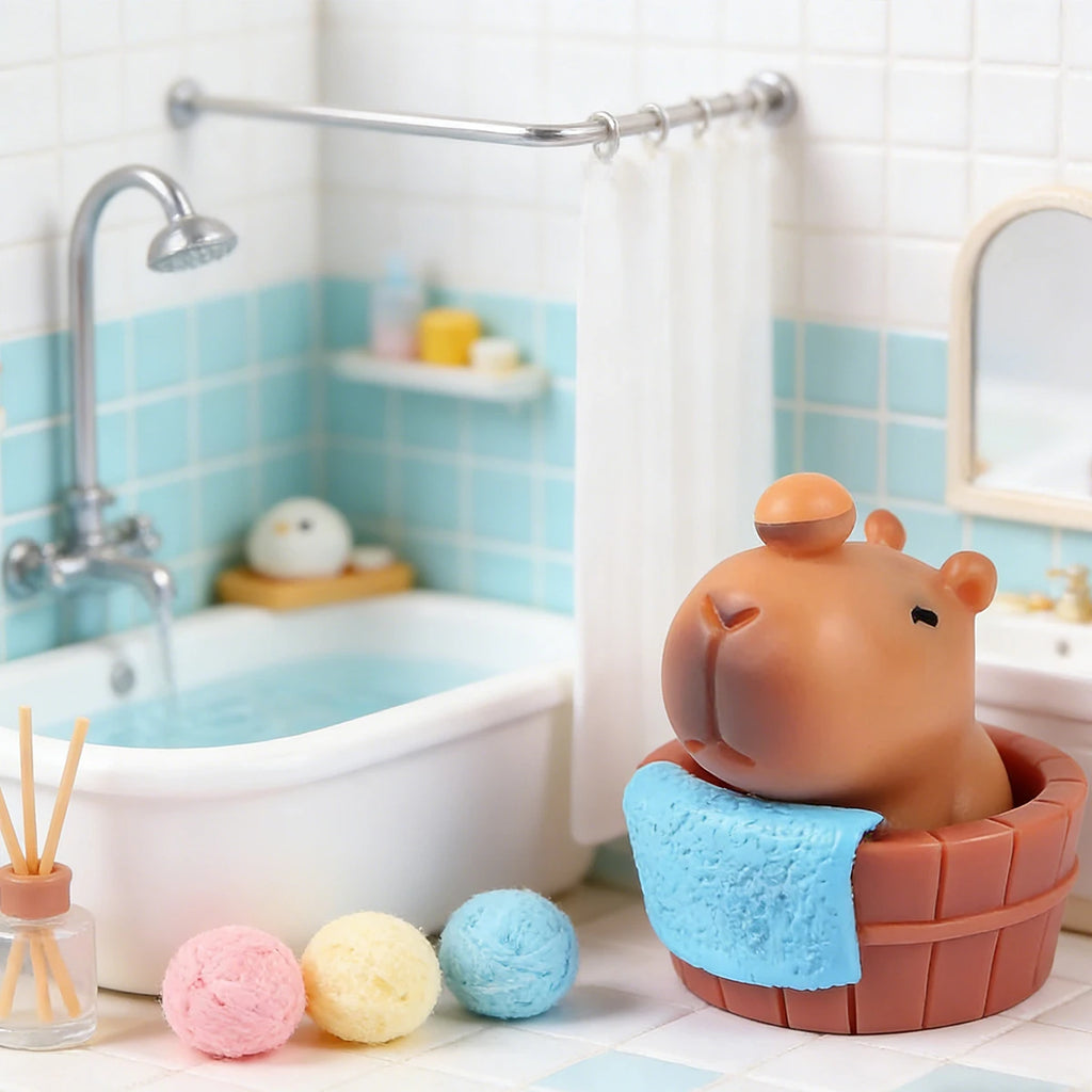 Capybara Figurine Set – Kawaii Cake Toppers & Desk Decor 12/18 Pcs