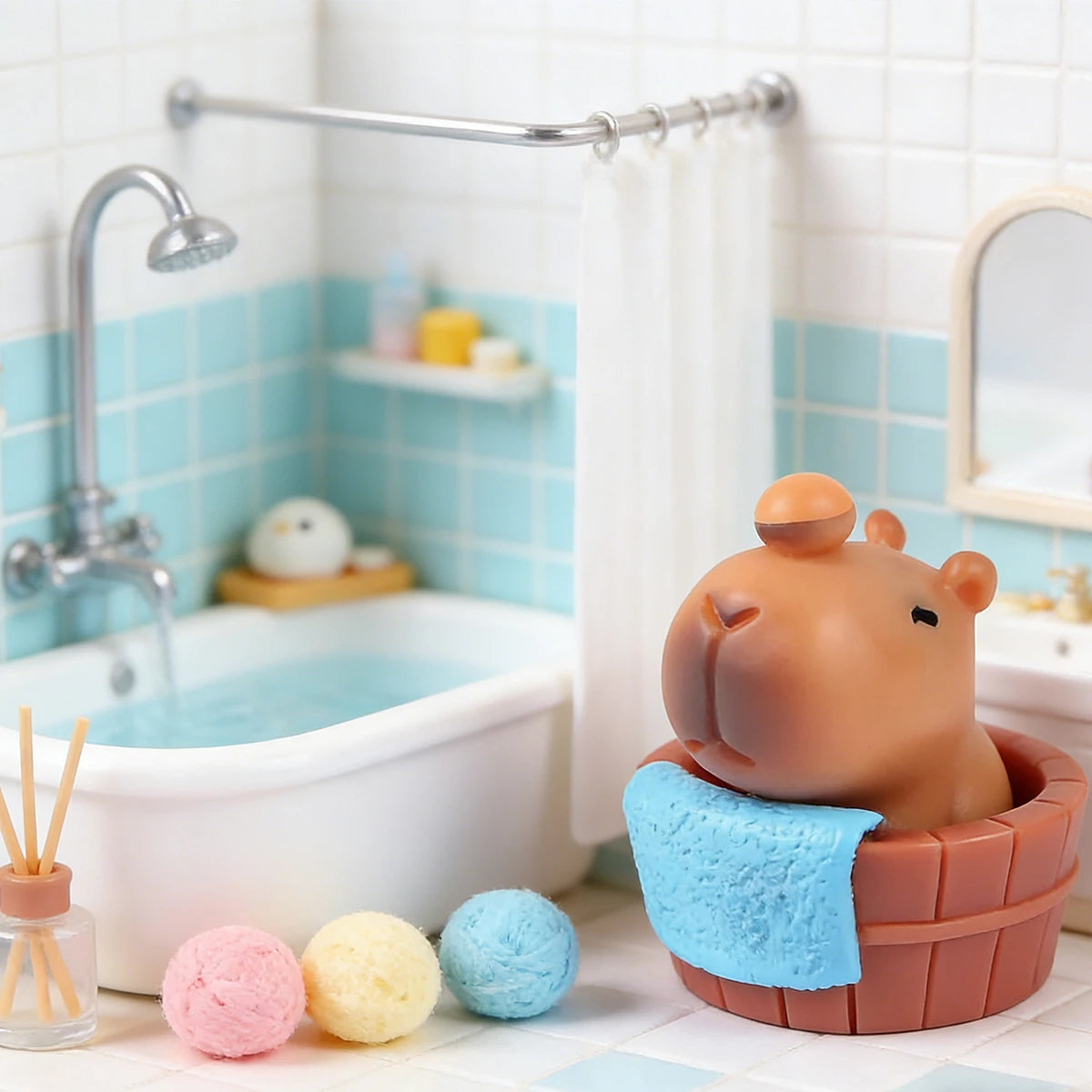Capybara Figurine Set – Kawaii Cake Toppers & Desk Decor 12/18 Pcs