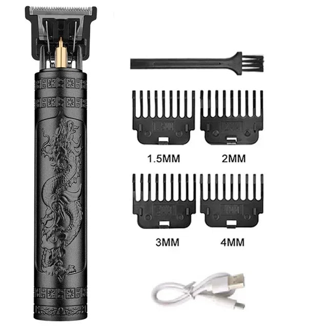 3-in-1 USB Rechargeable Men's Vintage T9 Barber Kit/Wireless Hair Clipper/Beard Trimmer For Home/Salon Perfect Gift for Men Zpaxo 060-BlackDragon