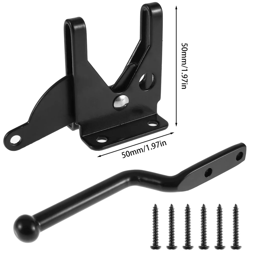 1-2 PCS Self-Locking Gate Latch Carbon High Quality Steel Post Mounted Lever Locking Fence Gate Latch Catch Resistant Safe Lock Zpaxo