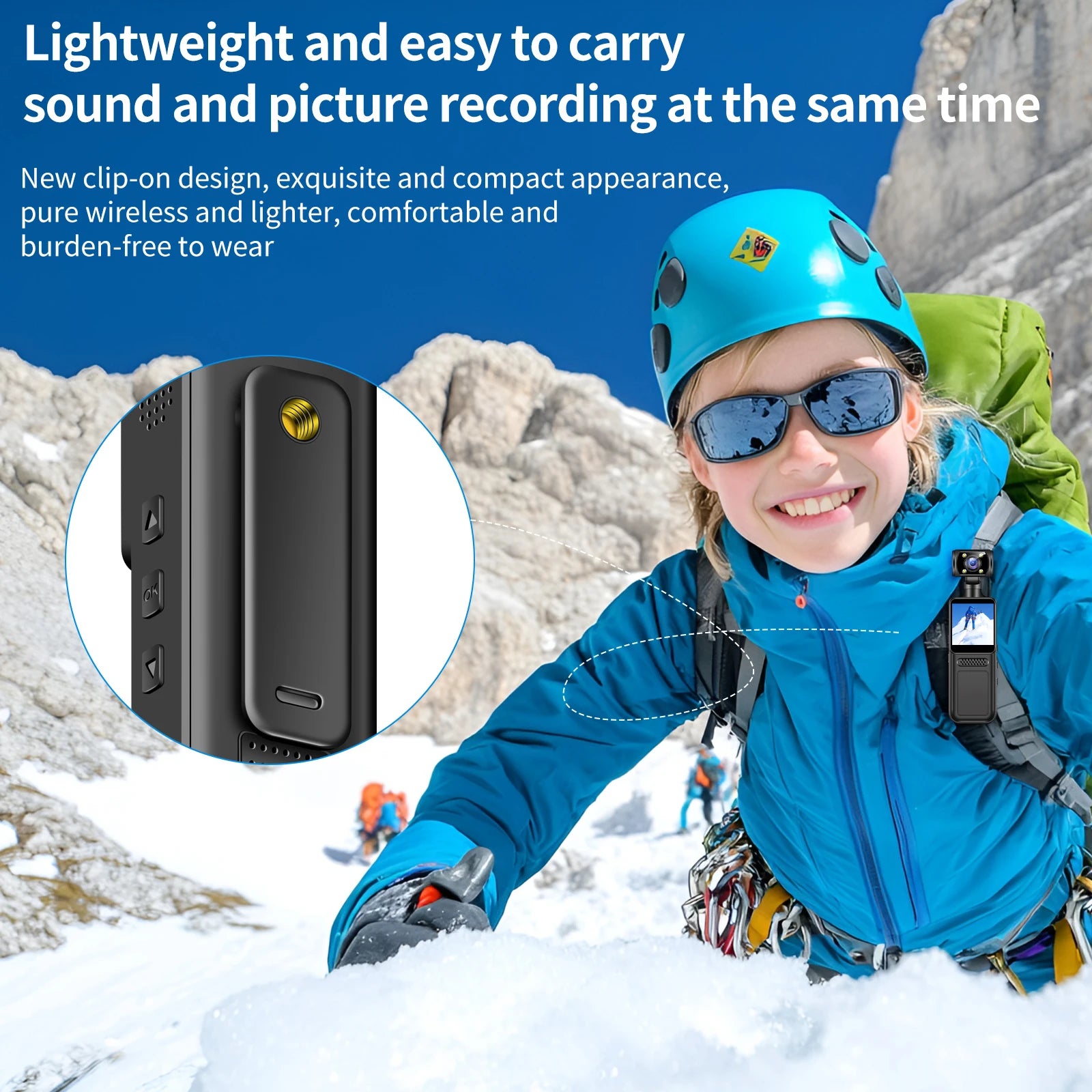 4K HD Handheld Pocket Camera 180 ° Rotating Mini Portable Camera Wearable Night Vision Outdoor Sports Camera 2025 New Zpaxo