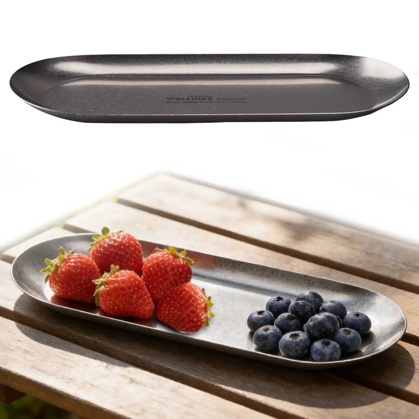 Metal Dinner Plates Stainless Steel Compact Plate Lightweight Easy