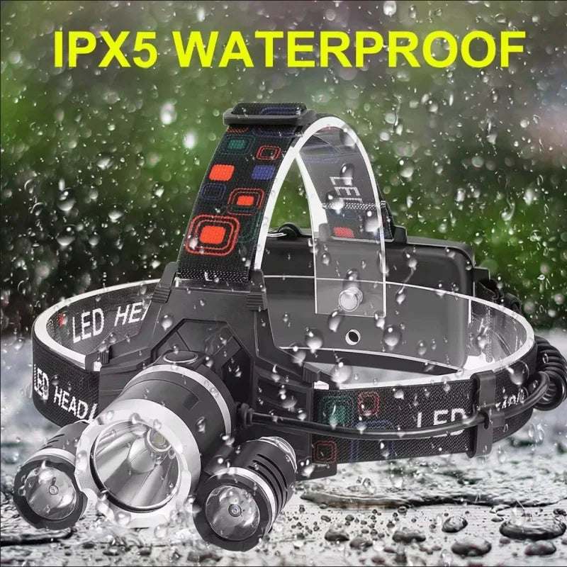 KDULIT LED Headlamp Rechargeable 18650 Waterproof Outdoor