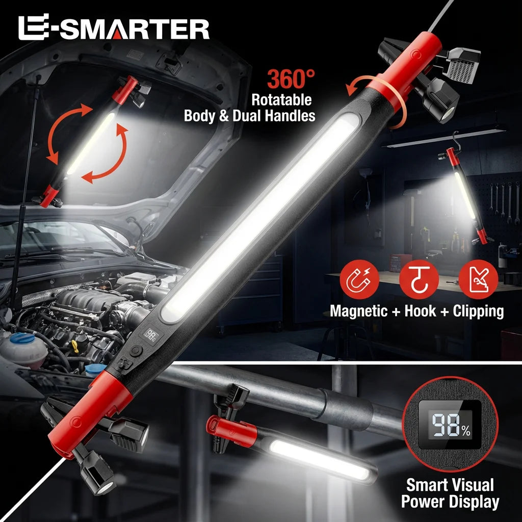 ESMARTER Magnetic LED Work Light – 700 Lumen Rechargeable Torch