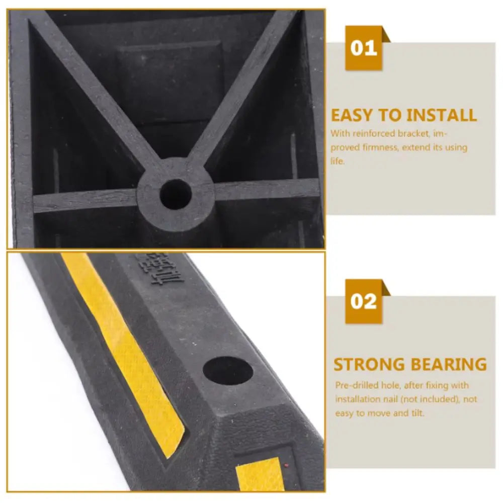 Accessories Heavy Duty Parking Stopper Rubber-Plastic Safety Design Vehicle Floor Stopper Safety Stopper Rubber Durable Driveway Zpaxo