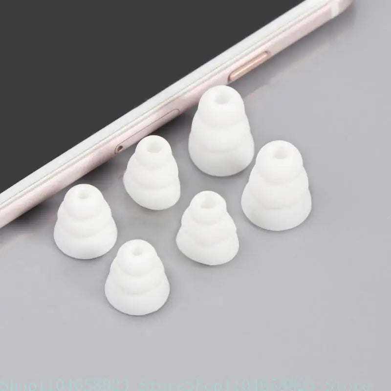 Triple Flange Eartips Eargels Earpads Ear Tips Silicone Bud Eartip for Inside Diameter 3.8mm-4.5mm In-Ear Earphone Zpaxo