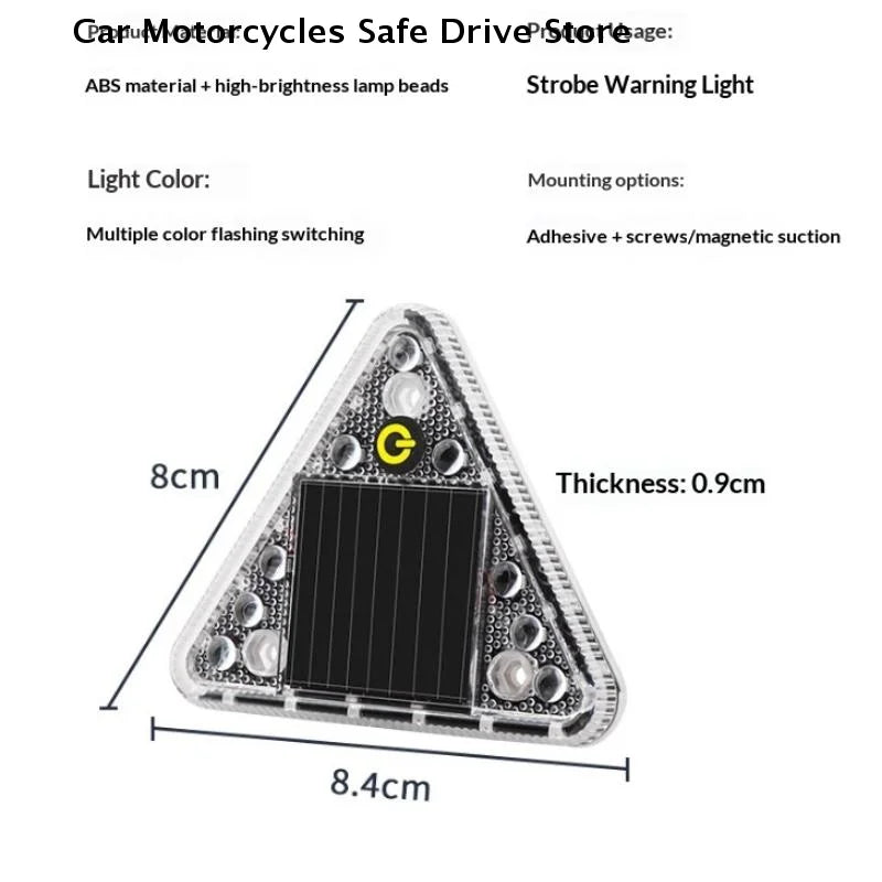 LED Solar Warning Light Anti Collision Truck Tail Flashing Magnetic