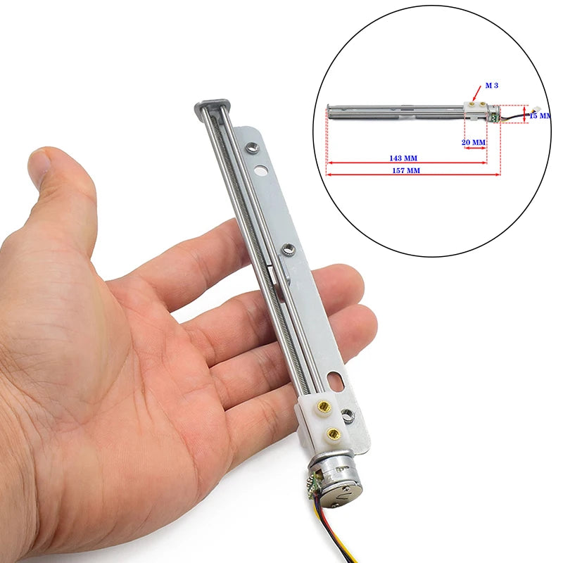 1Pcs 123mm Linear Actuator Micro 15mm Linear Stepping Motor With Nut Two-phase Four-wire Stepper Motor DIY 3D Printer Zpaxo