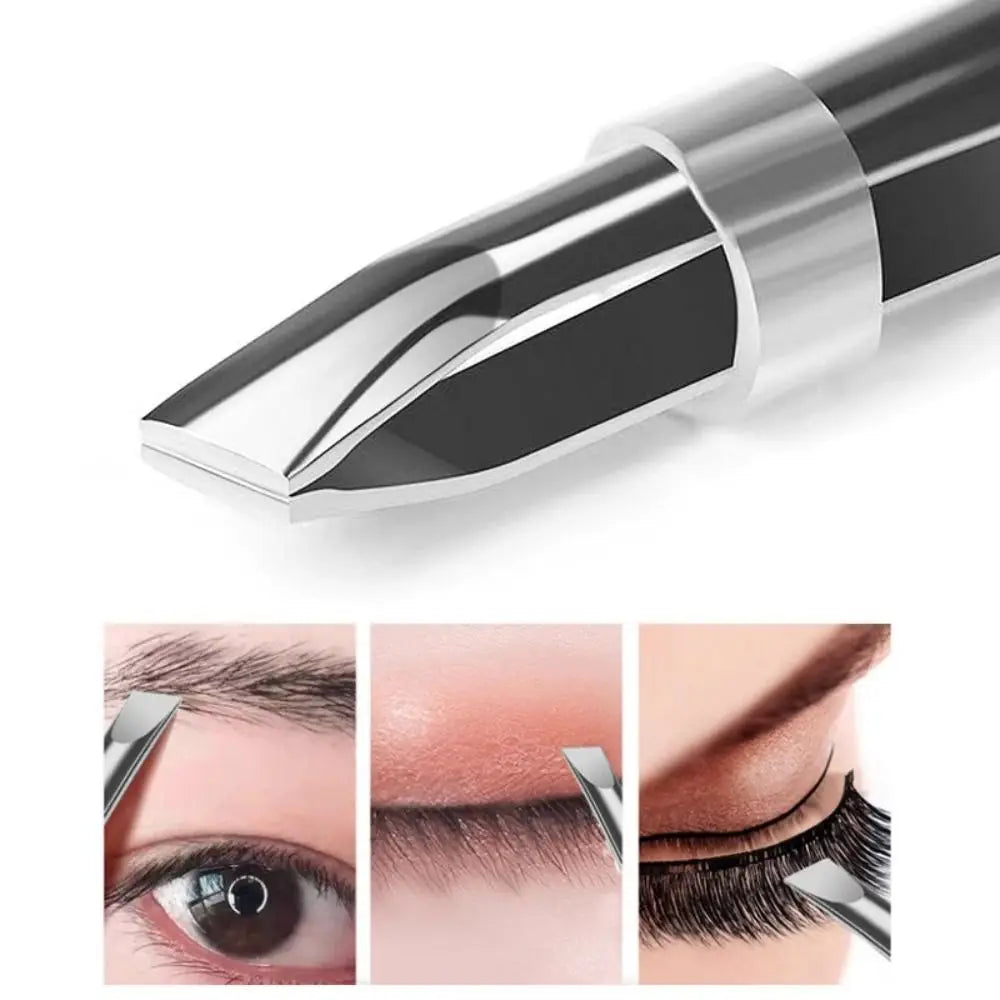 Stainless Steel Eyebrow Tweezers Flat Slant Tip Precision Facial Hair Zpaxo