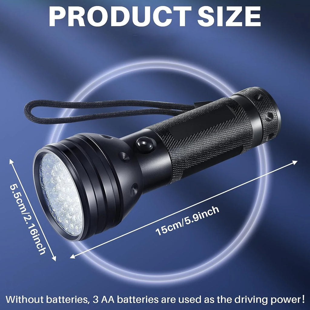 51 LED UV Black Light Flashlight – Pet Stains & Scorpion Finder UV Flashlight Zpaxo
