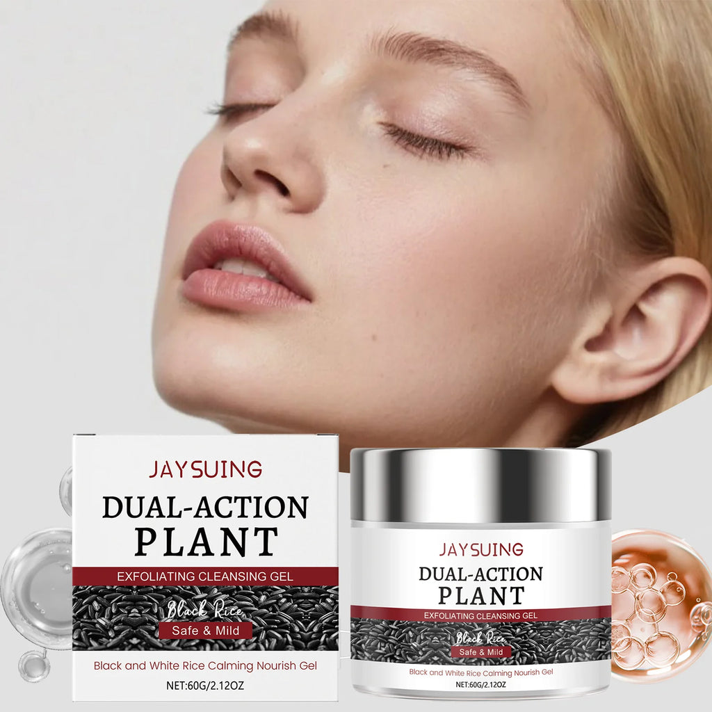 Black Rice Facial Cleansing Gel 60g, Deep Pore Cleanse Exfoliating Scrub Gentle Face Wash for Smooth Skin Daily Cleanser Winter Zpaxo