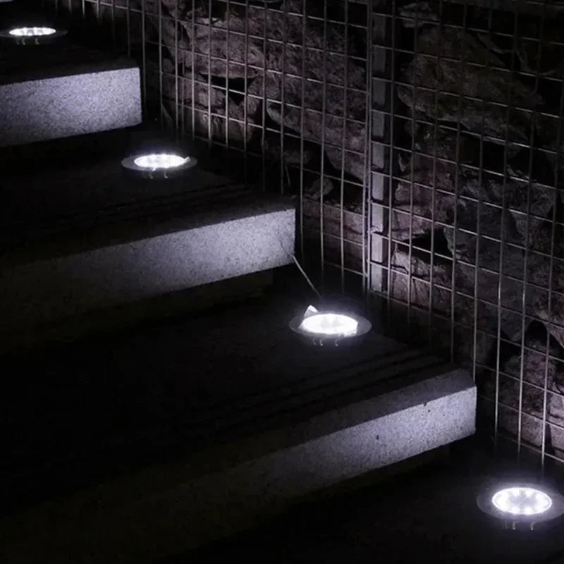4-Pack Solar Disk Ground Lights – LED Garden Buried Lamps