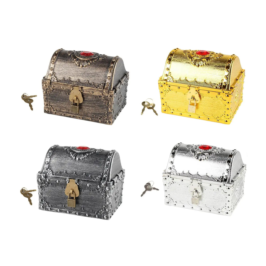 Decorative Vintage Chest Box Themed Party Favors Kids Storage Pirate Treasure Box for Boys Girls Kids Prizes Practical Gifts Zpaxo