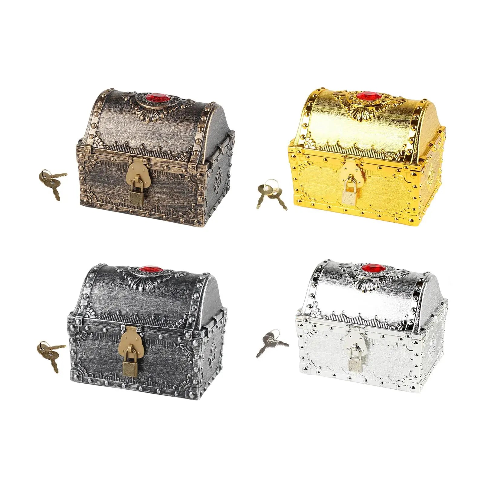 Decorative Vintage Chest Box Themed Party Favors Kids Storage Pirate Treasure Box for Boys Girls Kids Prizes Practical Gifts Zpaxo