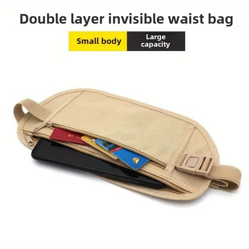 Waist Pouch Travel Hidden Passport Holder&money Belt Anti-theft Slim