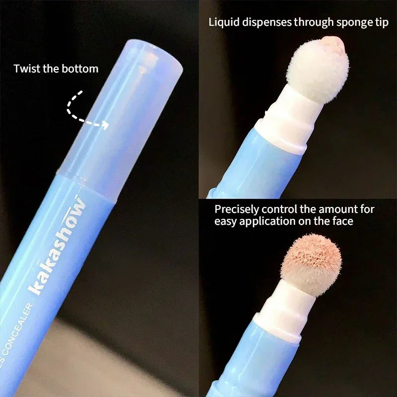 Sponge Head Concealer Pen Lasting Waterproof Moisturizing Liquid Foundation Coverage Pores Dark Circles Oil Control Concealer Zpaxo