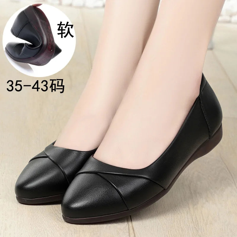 CINESSD 2023 Autumn Women Flat Shoes Leather Comfortable Bottom Big Zpaxo