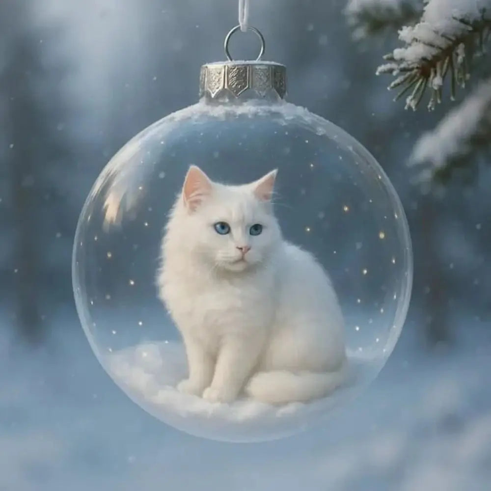Cat Acrylic Christmas Ball Ornament – DIY Hanging Bauble Décor Christmas Ornament Zpaxo