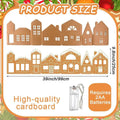 Christmas Village Buildings Cardboard String Lights LED Lighted