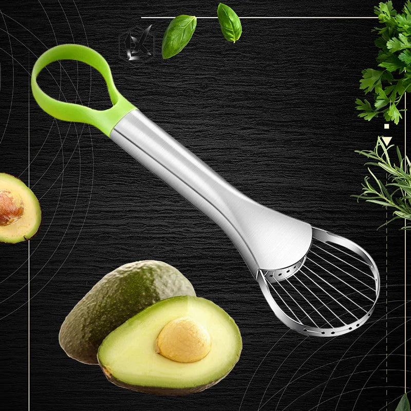 Stainless Steel Avocado Knife Cutting Fruit Artifact, Stainless Steel Fruit Slicer, Yellow Peach Coreless Dragon Fruit Slicer Zpaxo