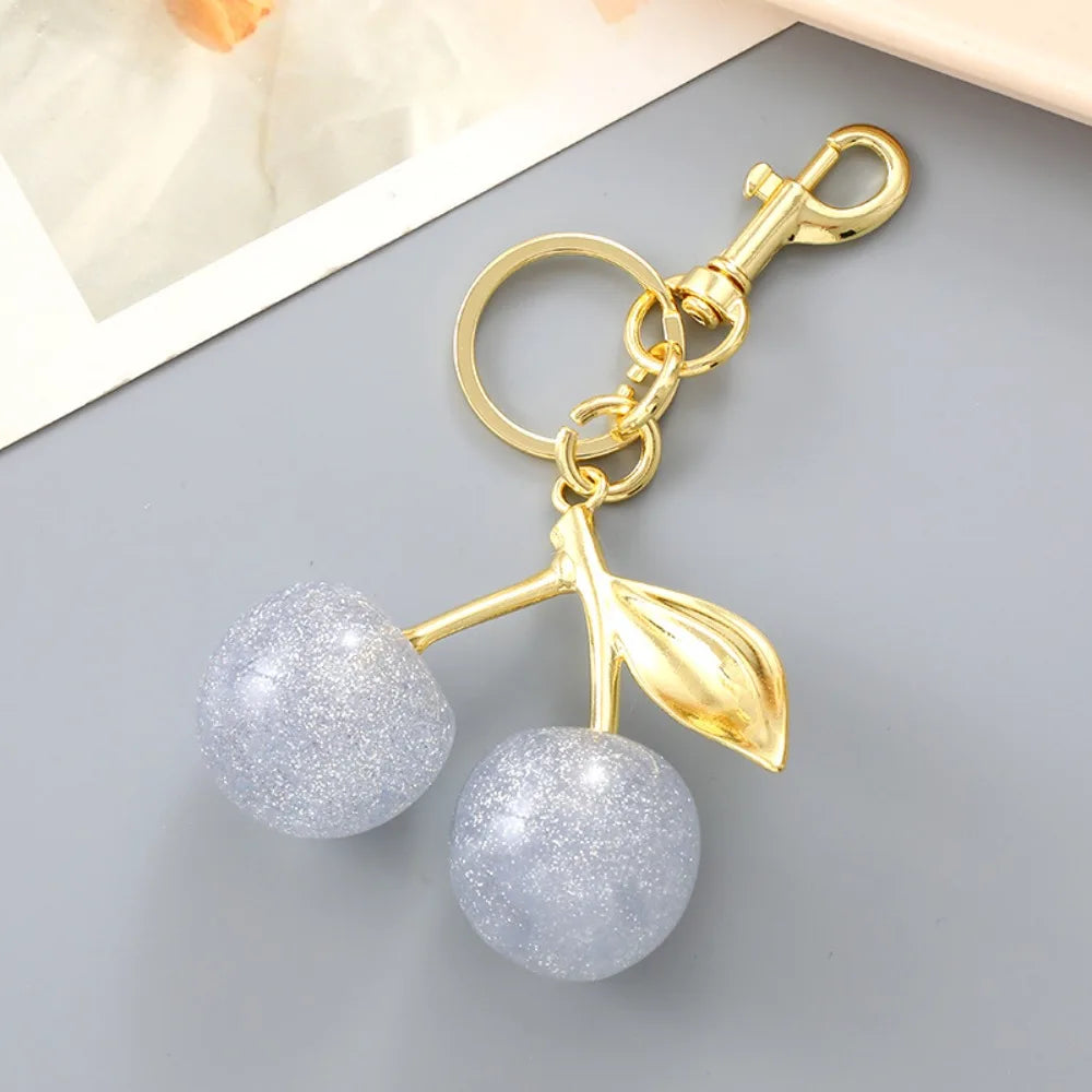 Bag Decoration Delicious Red Cherry Keychain Trinket Anti-Lost Cherry Charm Handbag Pendant Y2K Girl Heart Zpaxo Style B