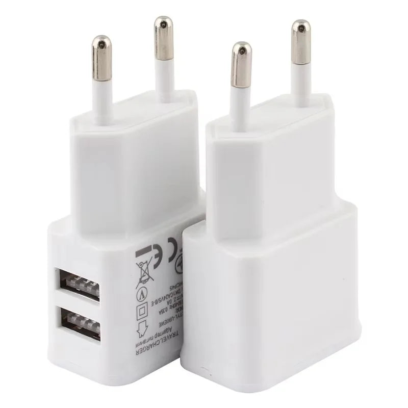 Dual USB Plug Power Supply Charger 5V Universal Fast Charging Adapter US EU Plug Travel Portable Power Adapter For iPhone Xiaomi Zpaxo