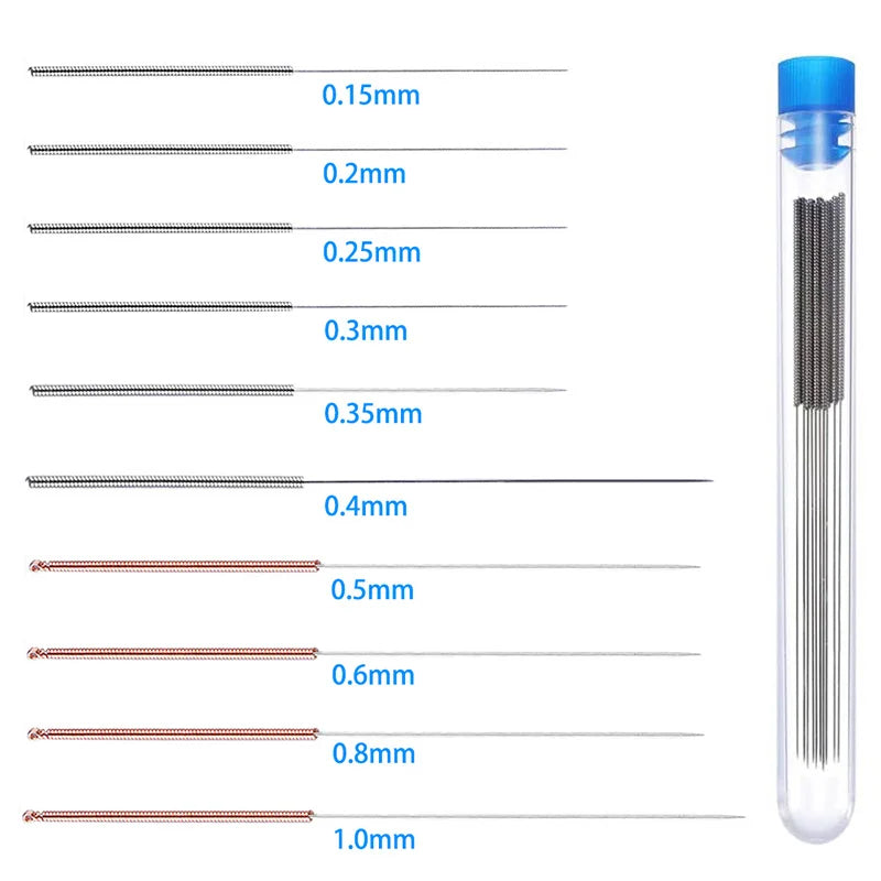 10pcs 3D Printer Stainless Steel Nozzle Cleaning Needles Kit 0.2/0.3/0.4/0.5/0.6/0.8/1.0mm Nozzle Drills Needle For 3D Printer Zpaxo