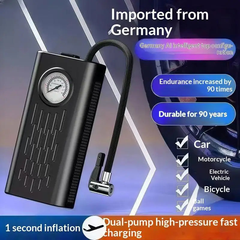 Cordless Portable Tire Inflator – Air Pump & Pressure Gauge