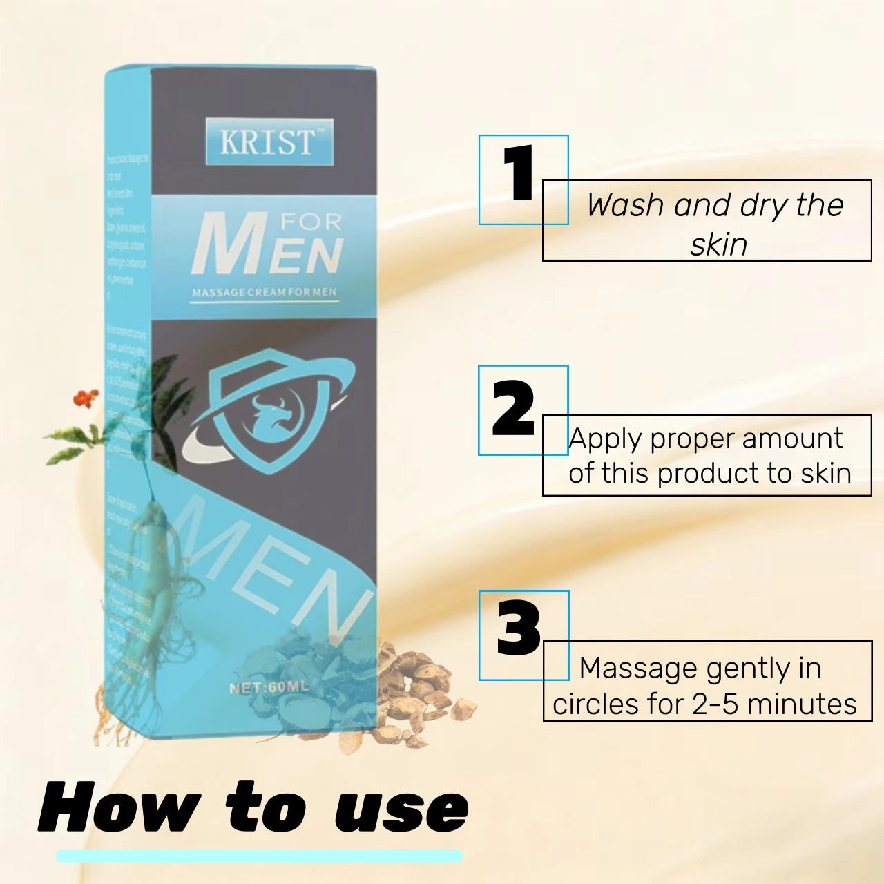 Men's Upgraded Formula Massage Cream with 14 Complex Ingredients Quick Absorption Non-Greasy Comfortable Zpaxo