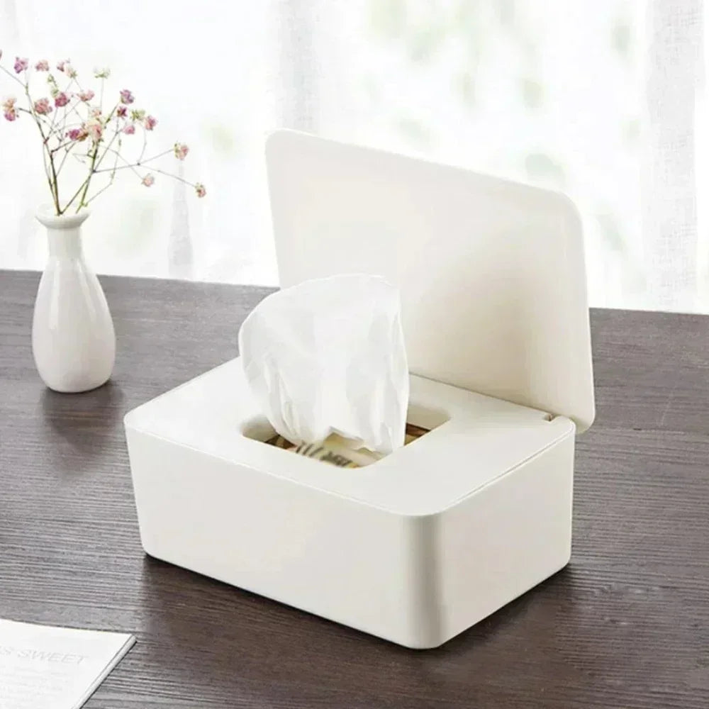 Hot Dustproof Wet Tissue Box with Lid Baby Nappy Wet Tissue Storage Holder Dispenser for Home Car Office Paper Tissue Organizer Zpaxo