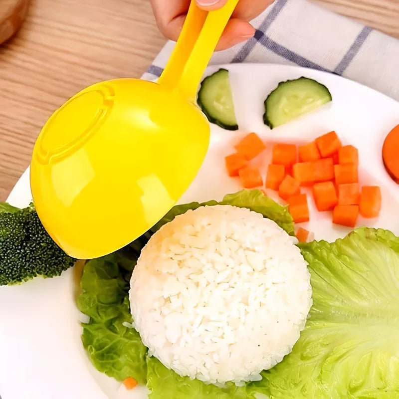Yellow Half-circle Rice Scoop Nonstick Paddle Sushi Mold Onigiri