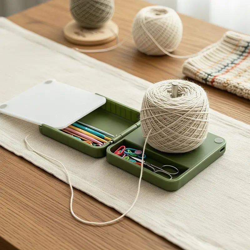 Foldable Portable Double Yarn Winder Holder Spinner Box On-the-go Zpaxo