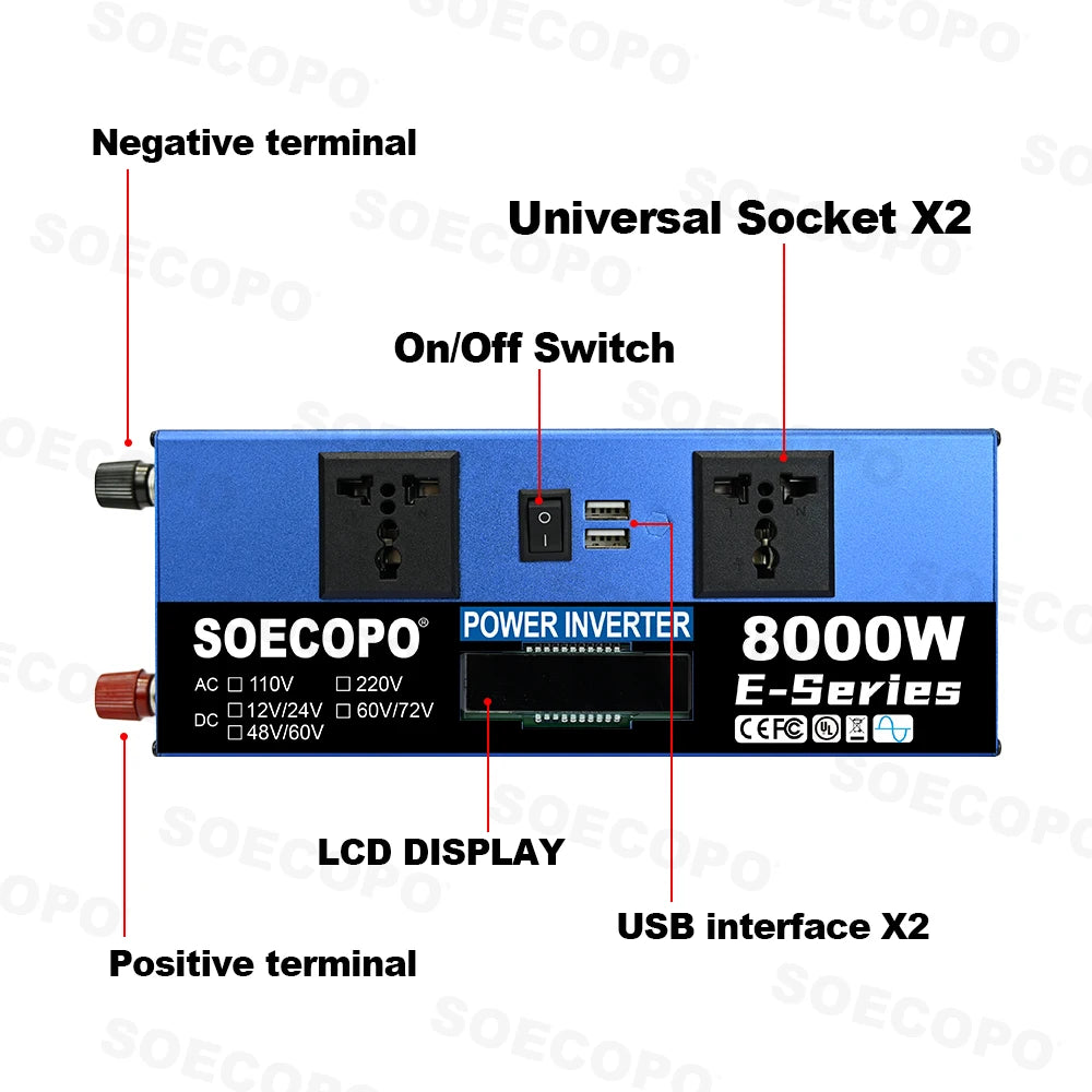 8000W Solar System DC12V/24V to 110V/220V Off-Grid Inverter System 100A Controller 500W Panel for Home RV Camping CE Certified Zpaxo