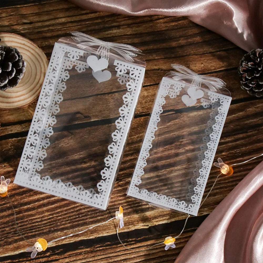 10Pcs Transparent PVC Box Plastic Candy Favor Gift Packaging Boxes for Wedding Birthday Party Christmas Gift Wrapping Zpaxo