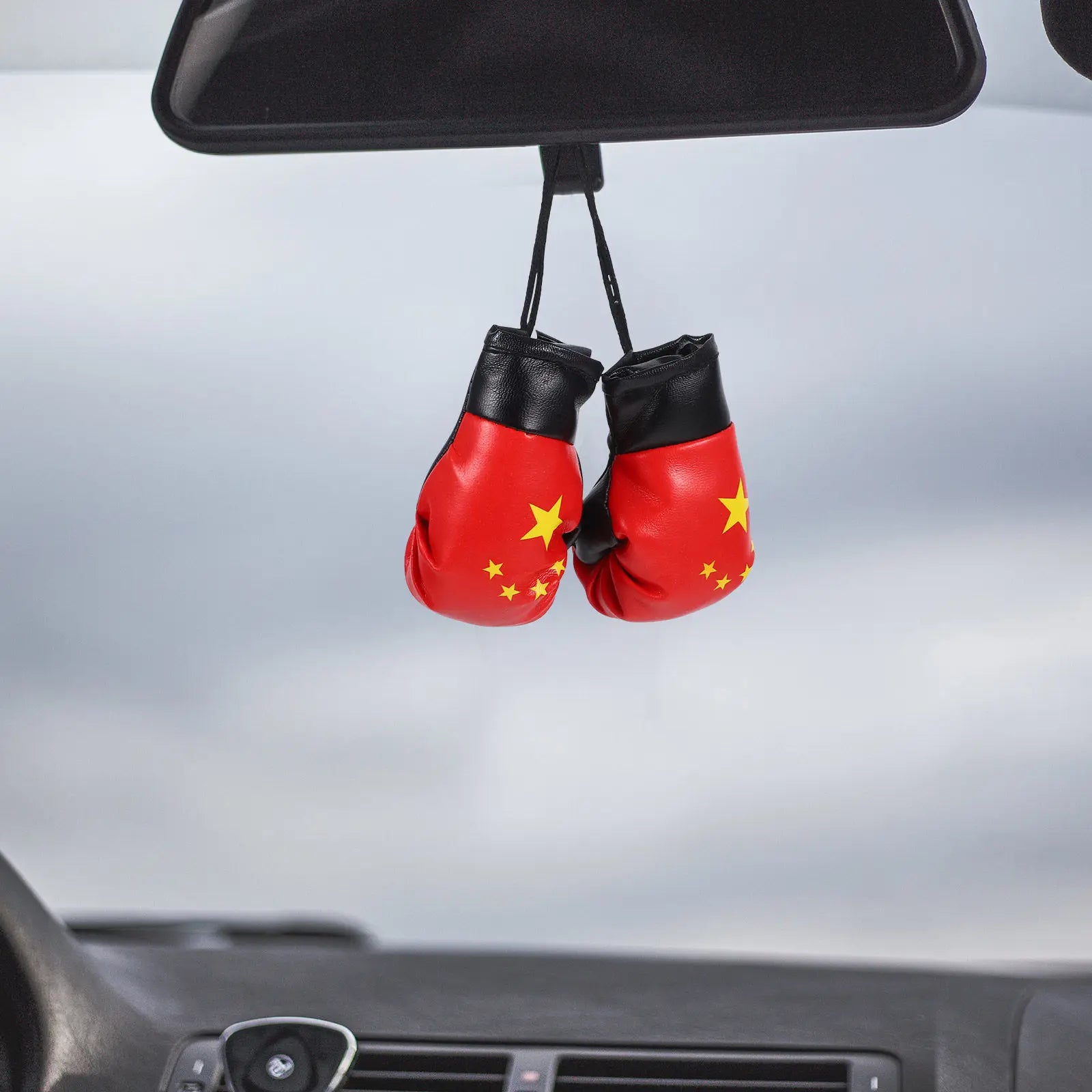 1Pair Mini Boxing Gloves Keychain Chinese National Flag Pattern