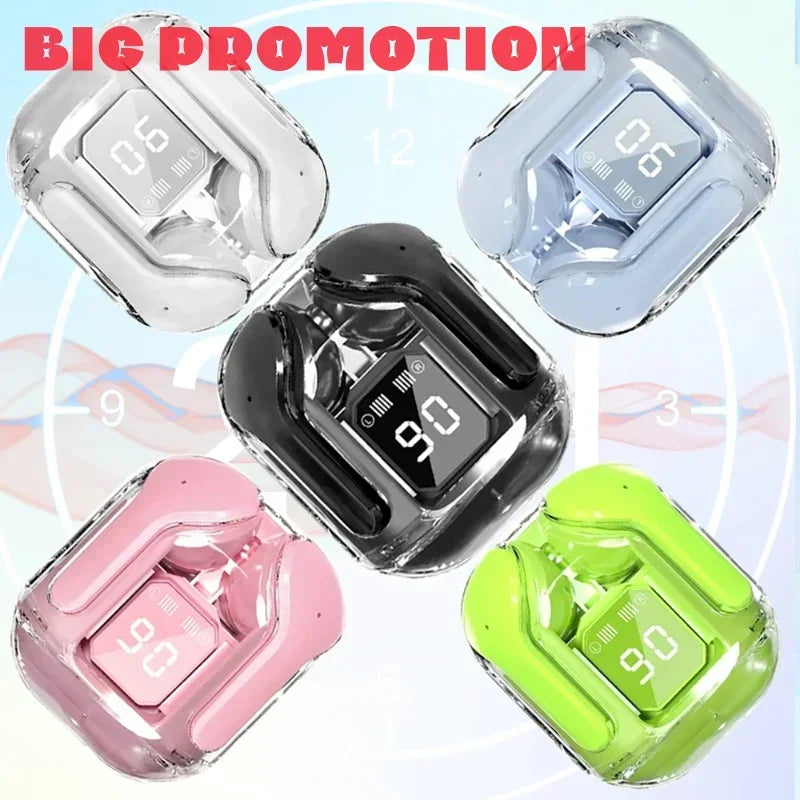 Wireless Earphones Transparent Charging Box Design Touch Control
